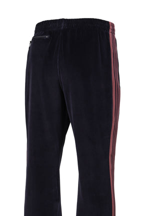 BOOT-CUT TRACK PANT - C/PE VELOUR / NVY