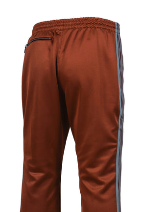 BOOT-CUT TRACK PANT - POLY SMOOTH / RUST