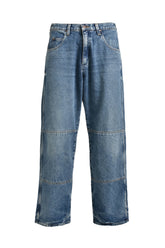 DOUBLE KNEE DENIM PANTS / BLU