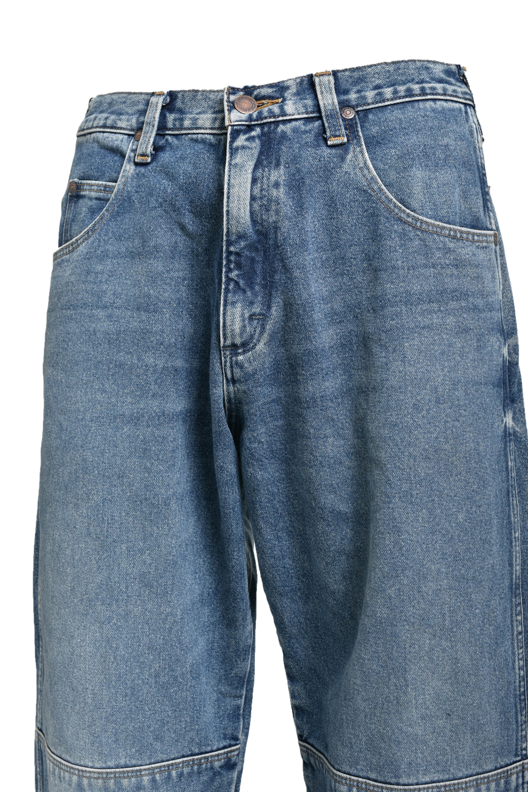 DOUBLE KNEE DENIM PANTS / BLU