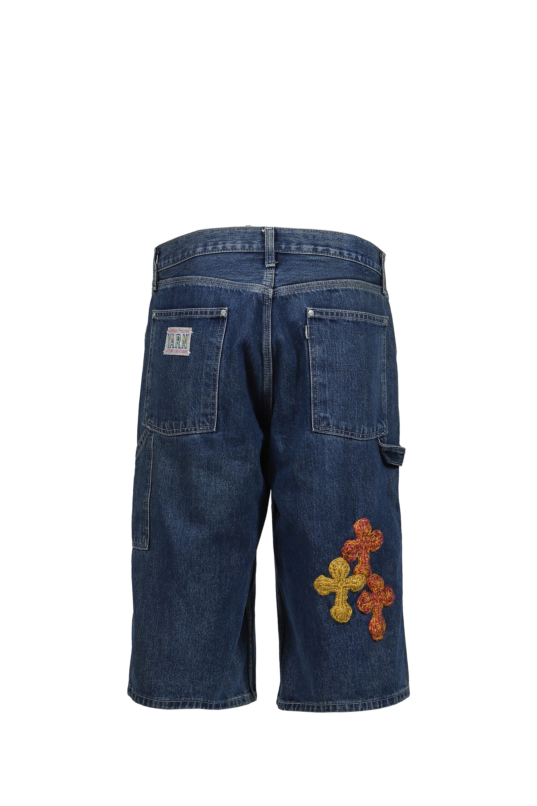 3D CROSS DENIM SHORTS / INDIGO