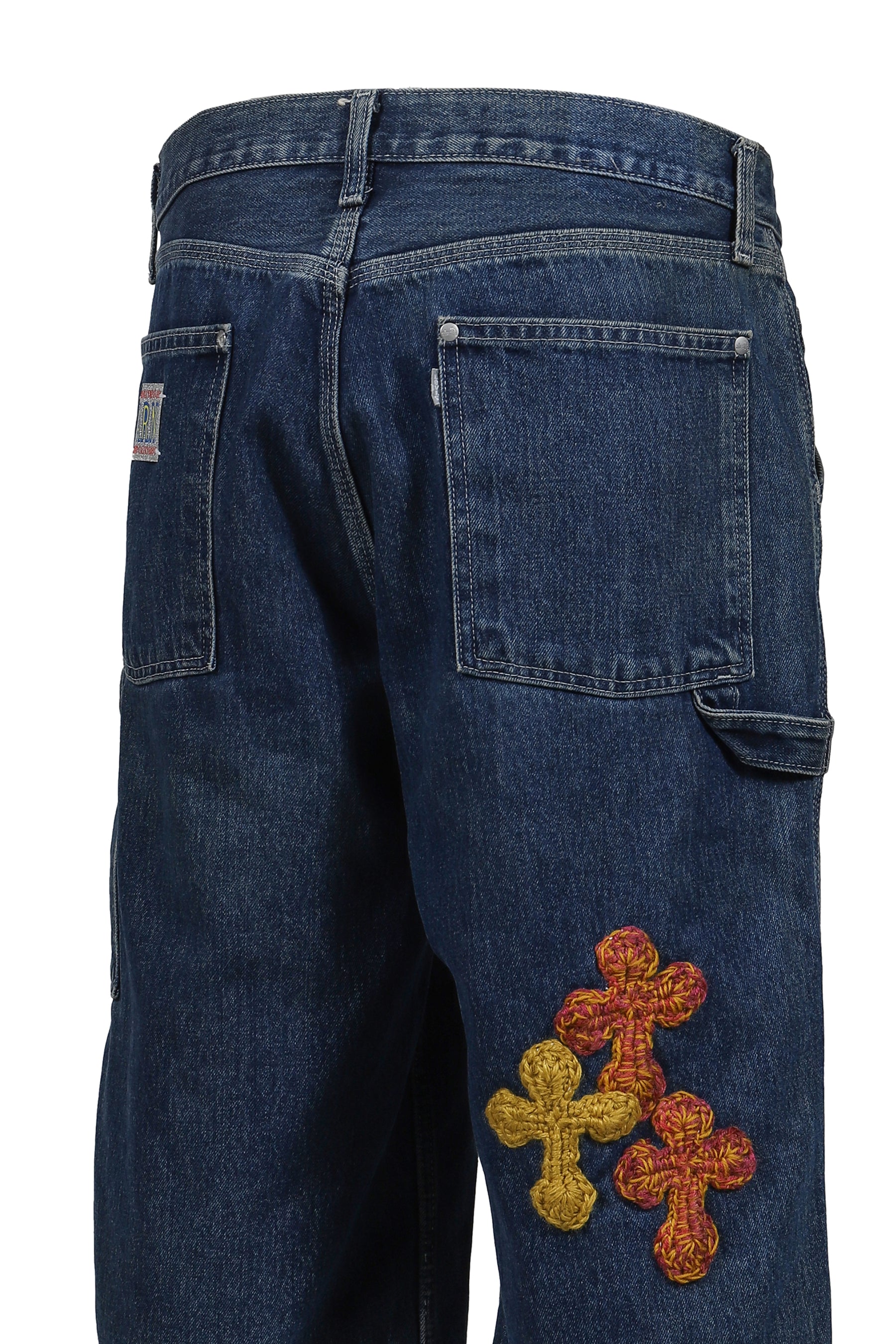 3D CROSS DENIM SHORTS / INDIGO