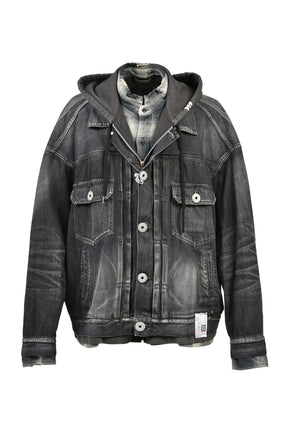 TRIPLE LAYERED DENIM JACKET / BLK