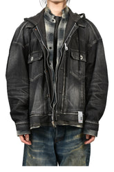 TRIPLE LAYERED DENIM JACKET / BLK