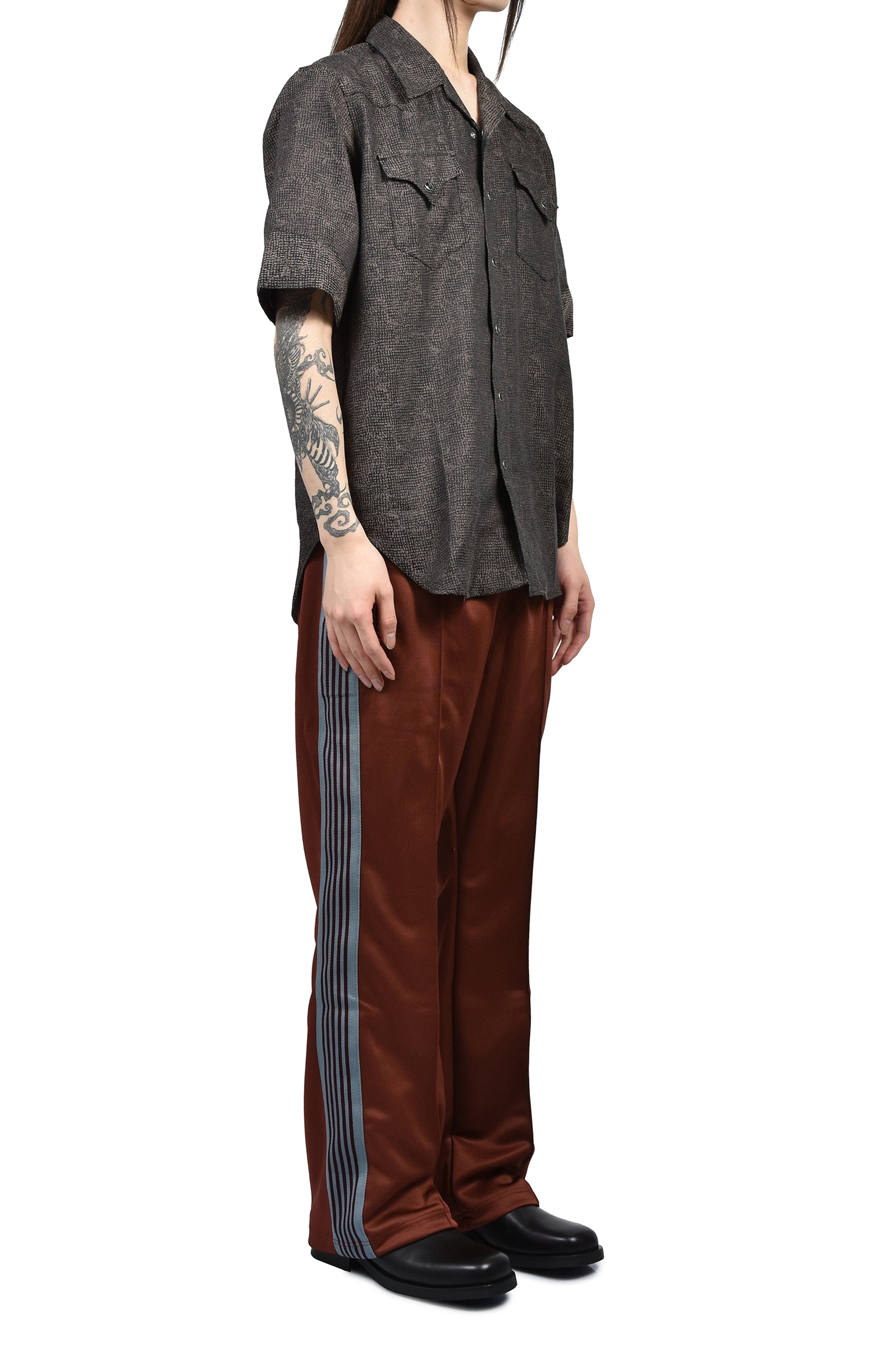 Needles BOOT-CUT TRACK PANT - POLY SMOOTH / RUST