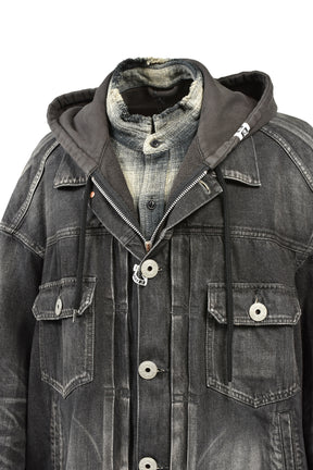 TRIPLE LAYERED DENIM JACKET / BLK