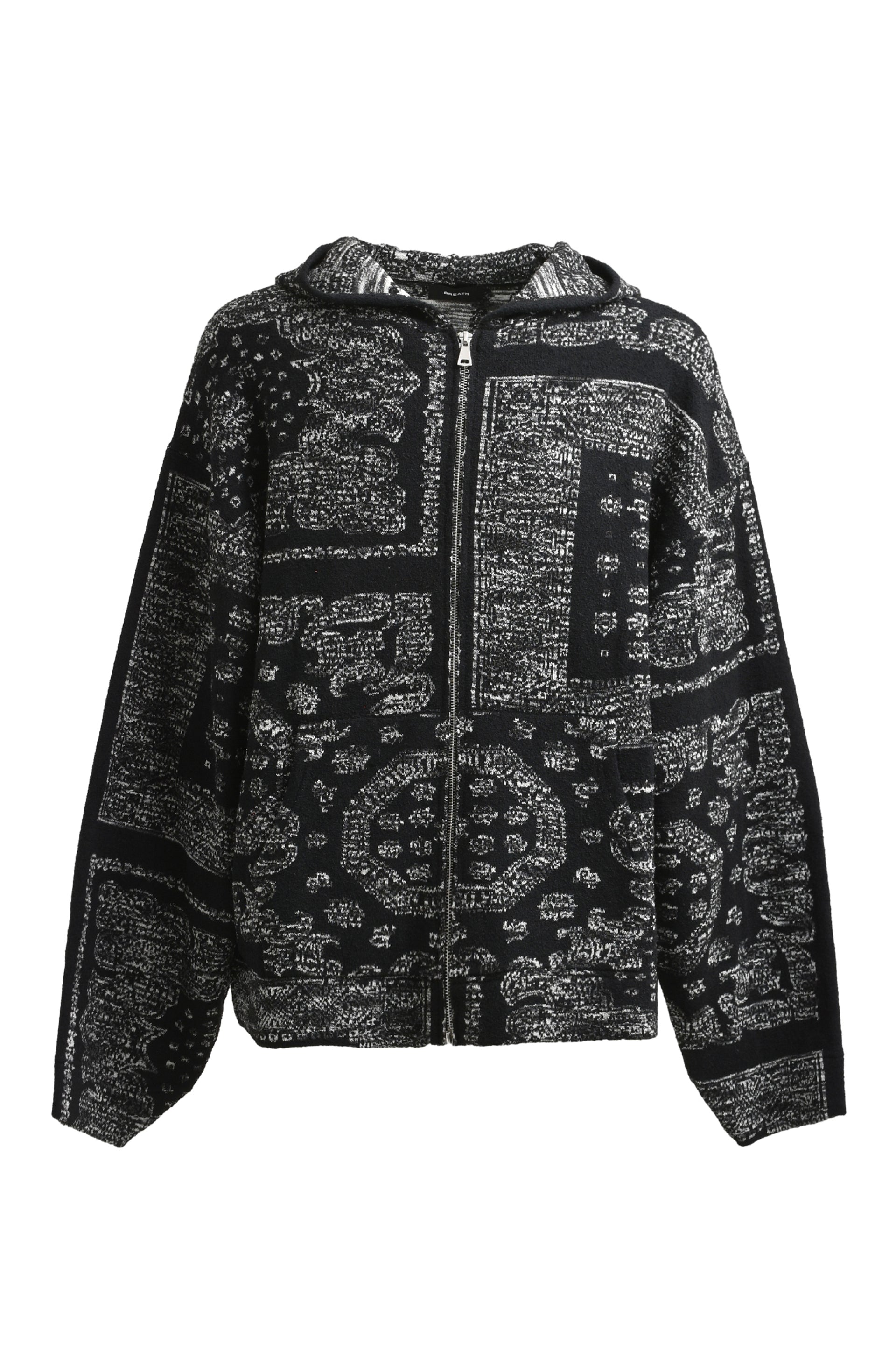BREATH BR PAISLEY ZIP HOODIE / BLK