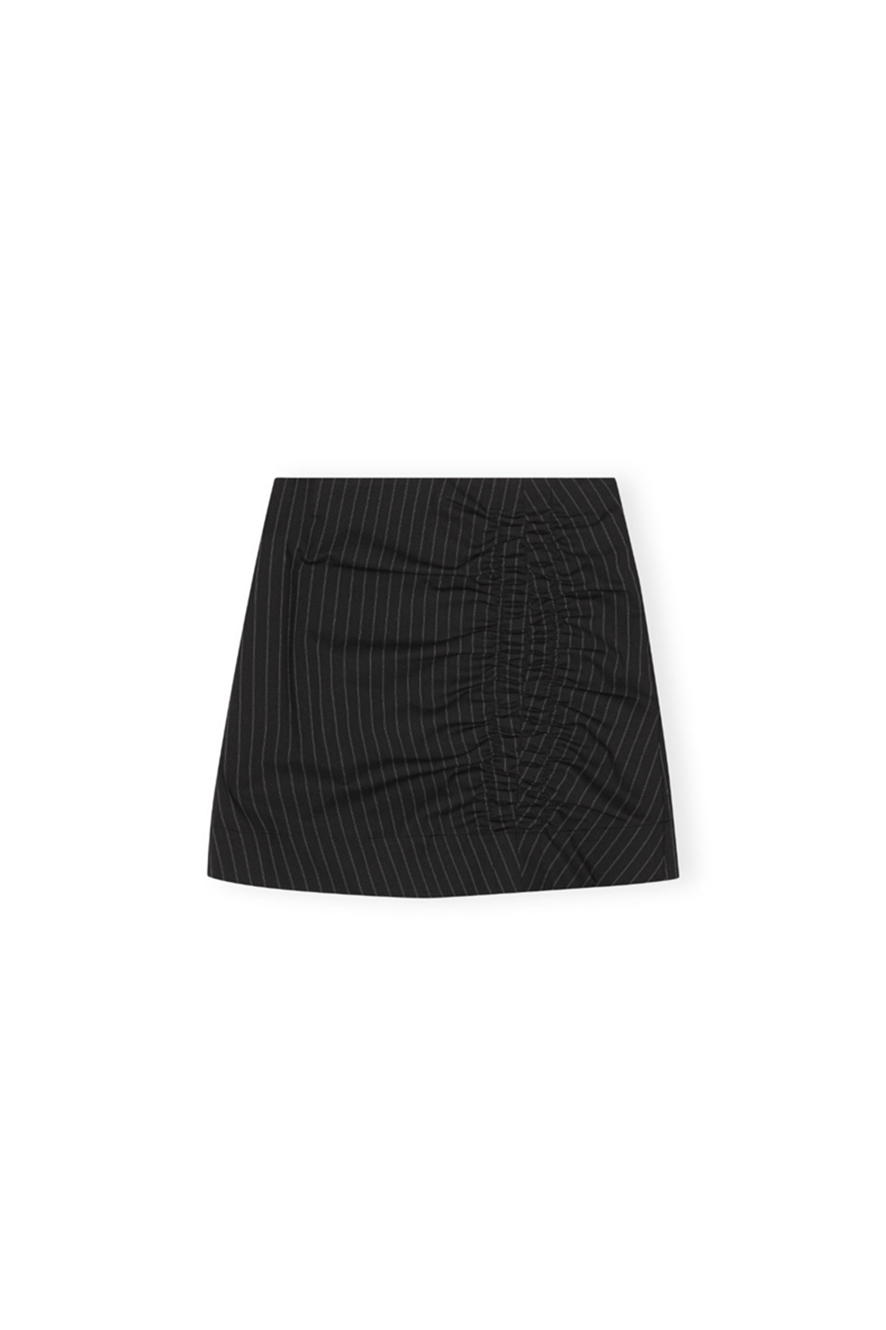 GANNI ガニー FW23 STRETCH STRIPE SKIRT / BLK - NUBIAN