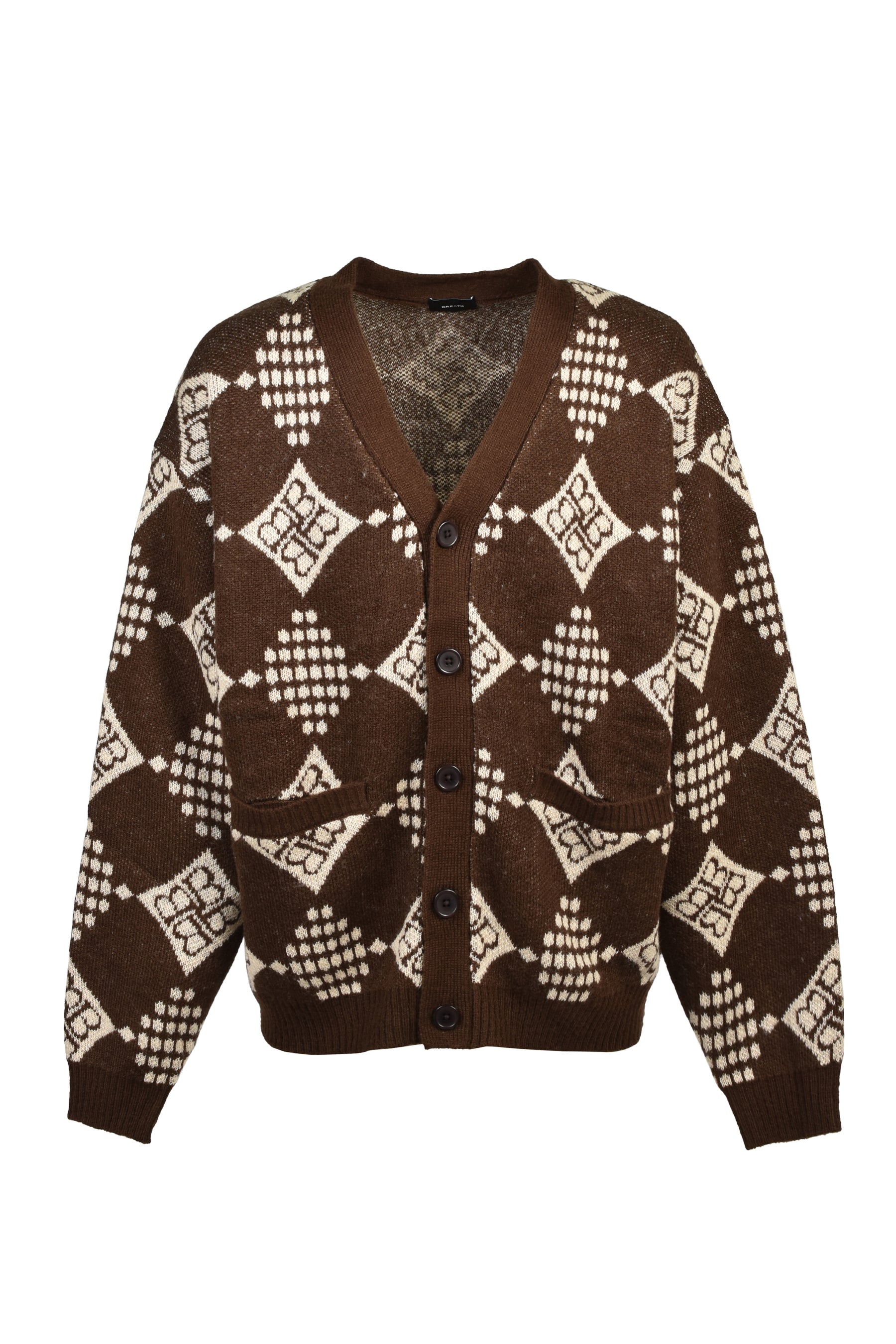 DIAMOND KNIT CARDIGAN / BRW