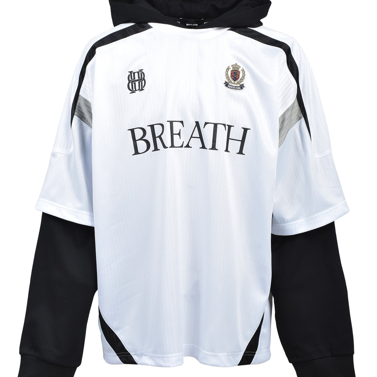 BREATH ブレス SS26BH LOGO LAYERED GAME SHIRT HOODIE / WHT - NUBIAN