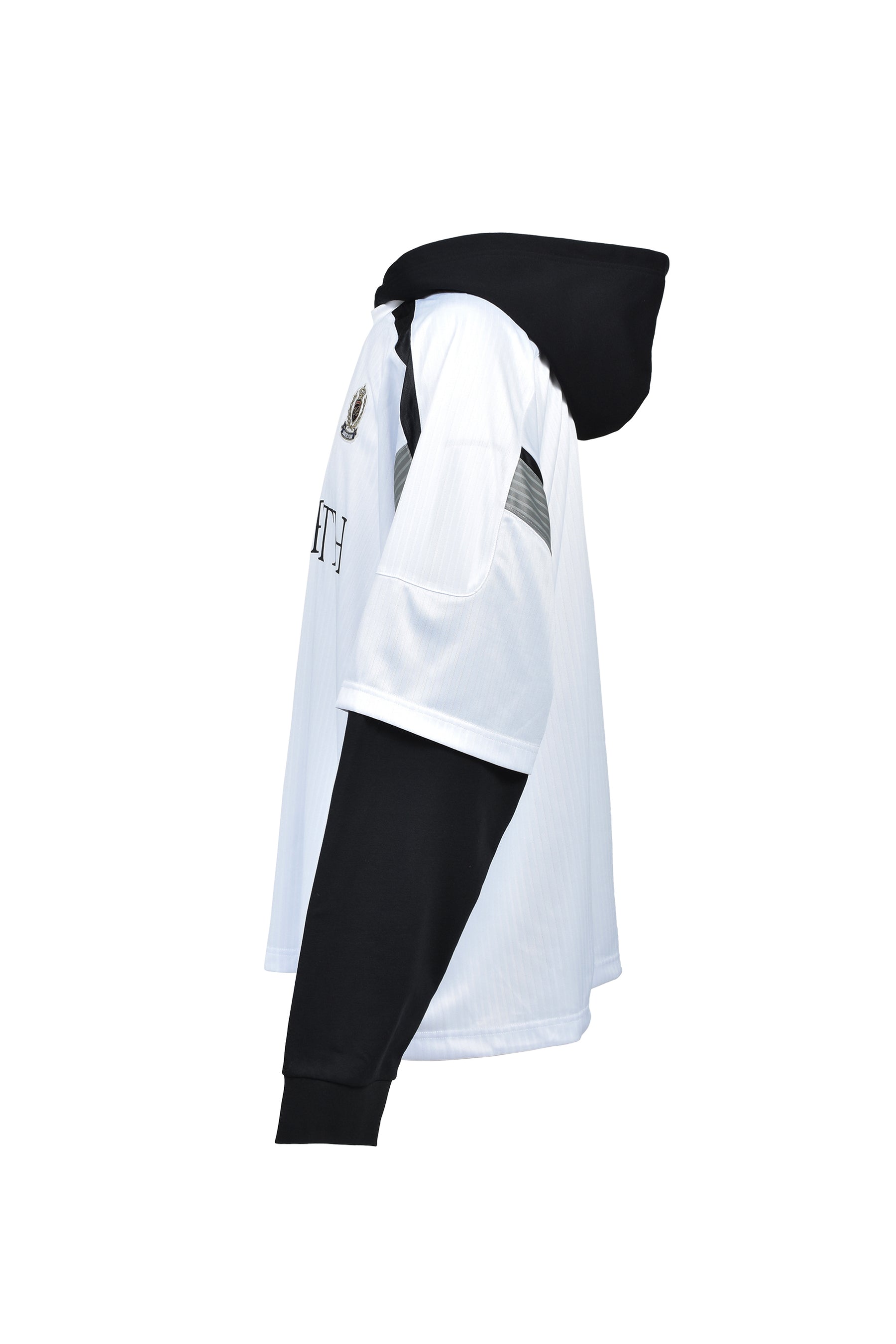 BH LOGO LAYERED GAME SHIRT HOODIE / WHT