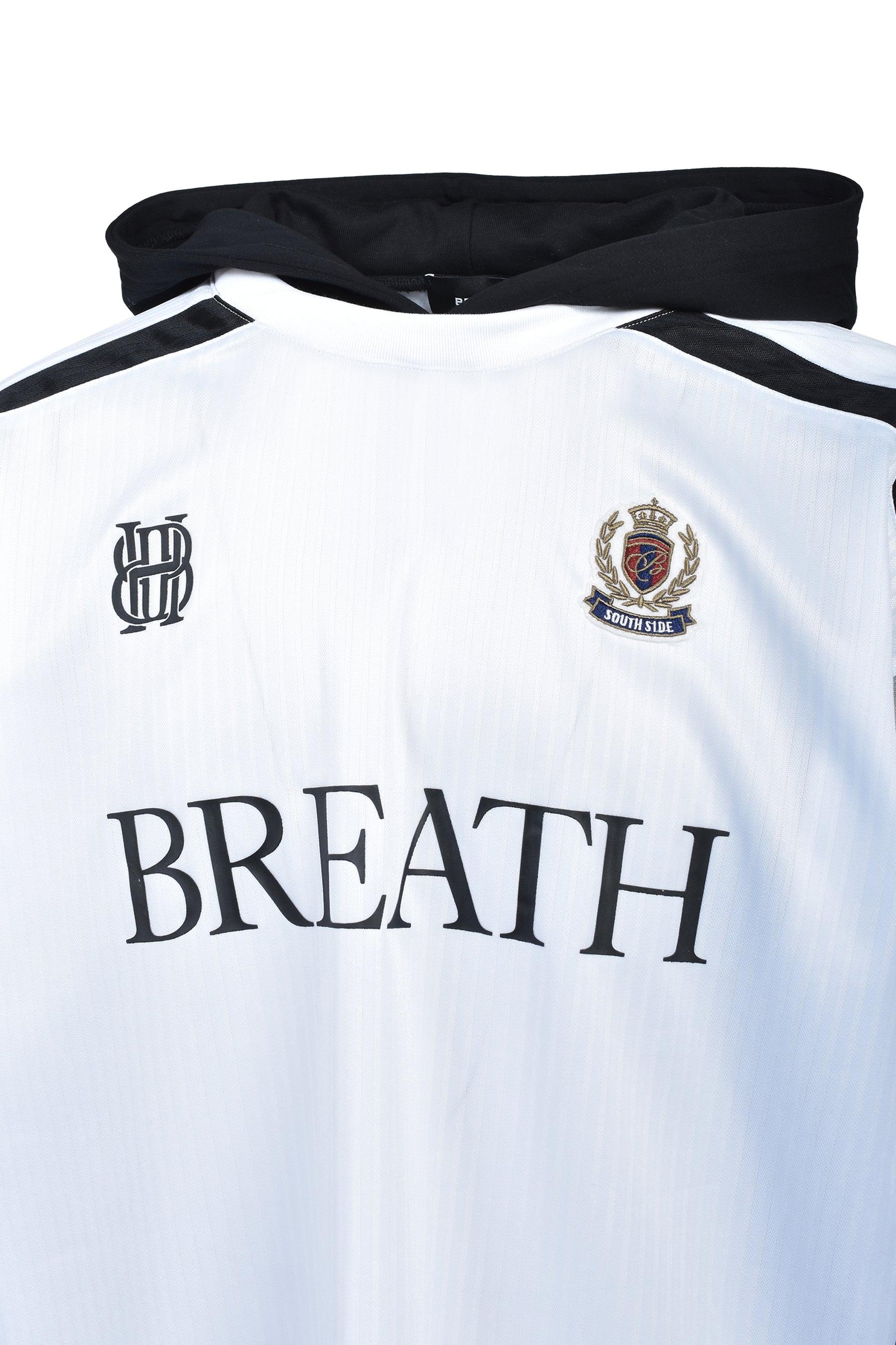 BH LOGO LAYERED GAME SHIRT HOODIE / WHT