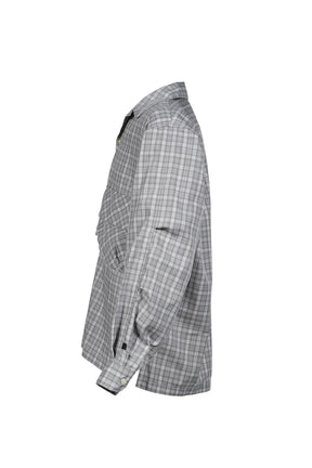 TECH SPORTS OPEN COLLAR SHIRT L/S GREN PLAID / LT.GRY