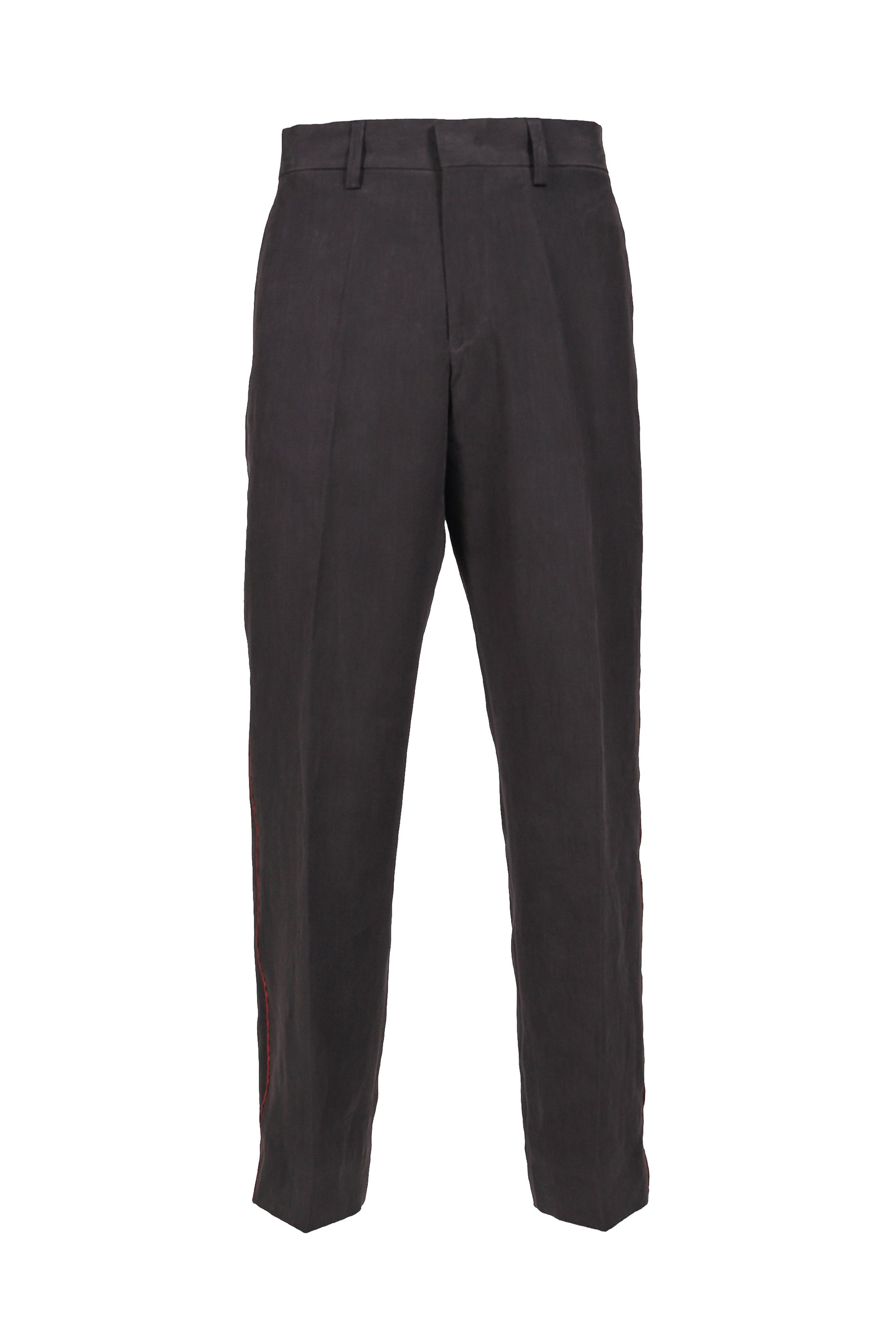 LINEN FIREMAN EVERYDAY TROUSER  / SLATE/RED PIPING