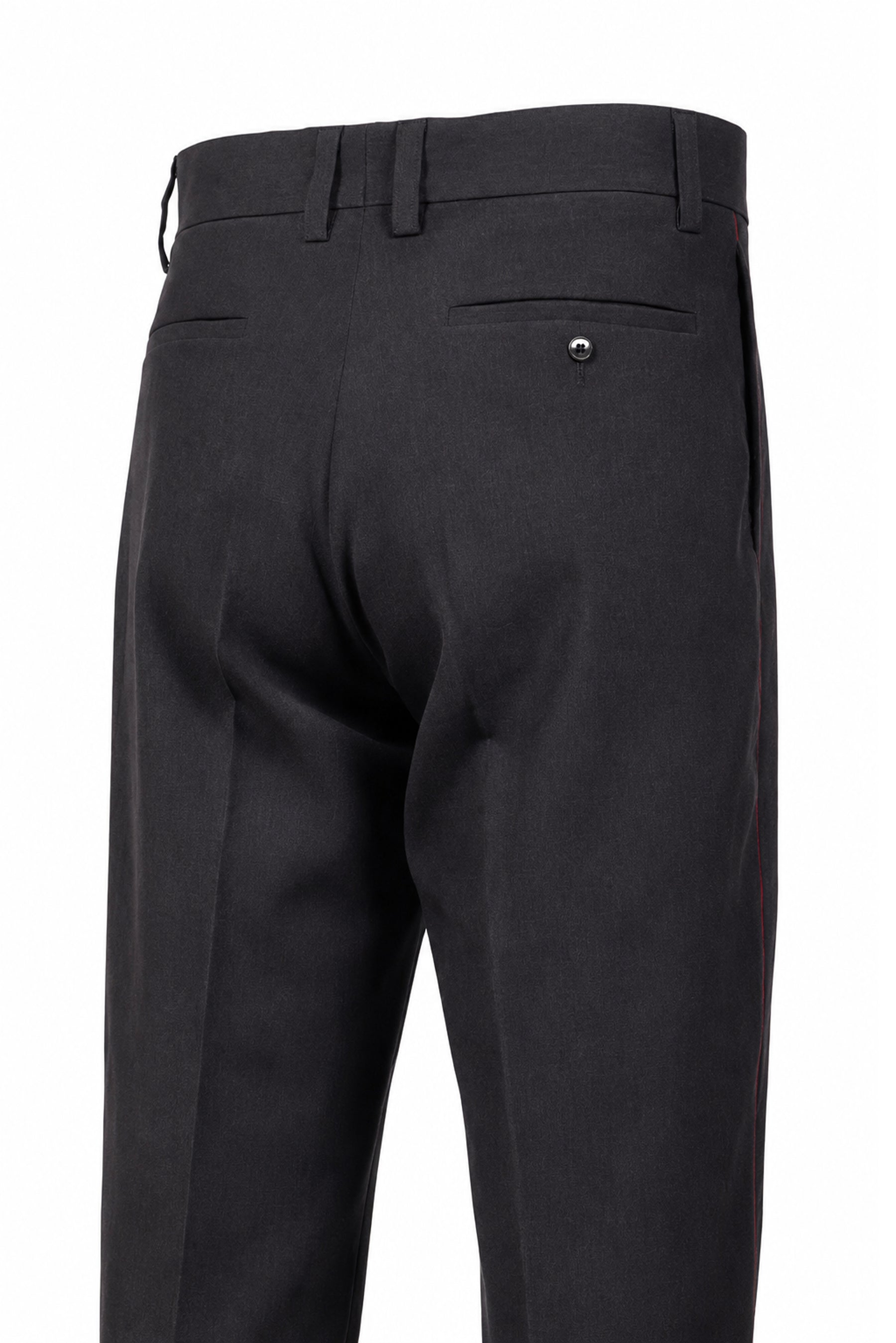 LINEN FIREMAN EVERYDAY TROUSER  / SLATE/RED PIPING