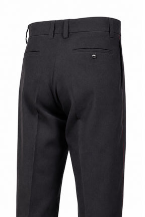 LINEN FIREMAN EVERYDAY TROUSER  / SLATE/RED PIPING