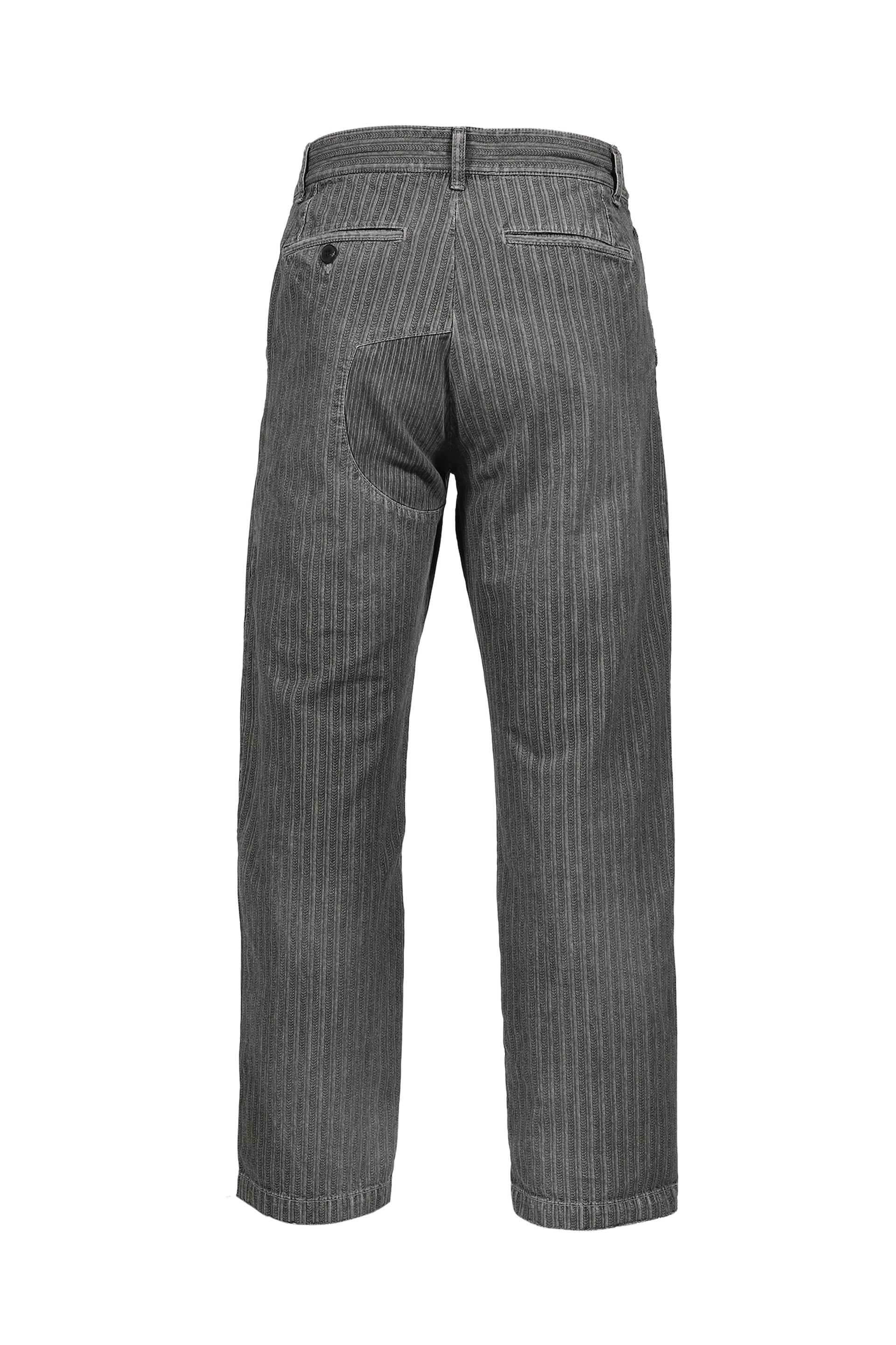 ANTIQUE WORK TROUSERS / PATCH WORK RAILROAD STRIPE