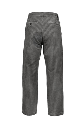 ANTIQUE WORK TROUSERS / PATCH WORK RAILROAD STRIPE