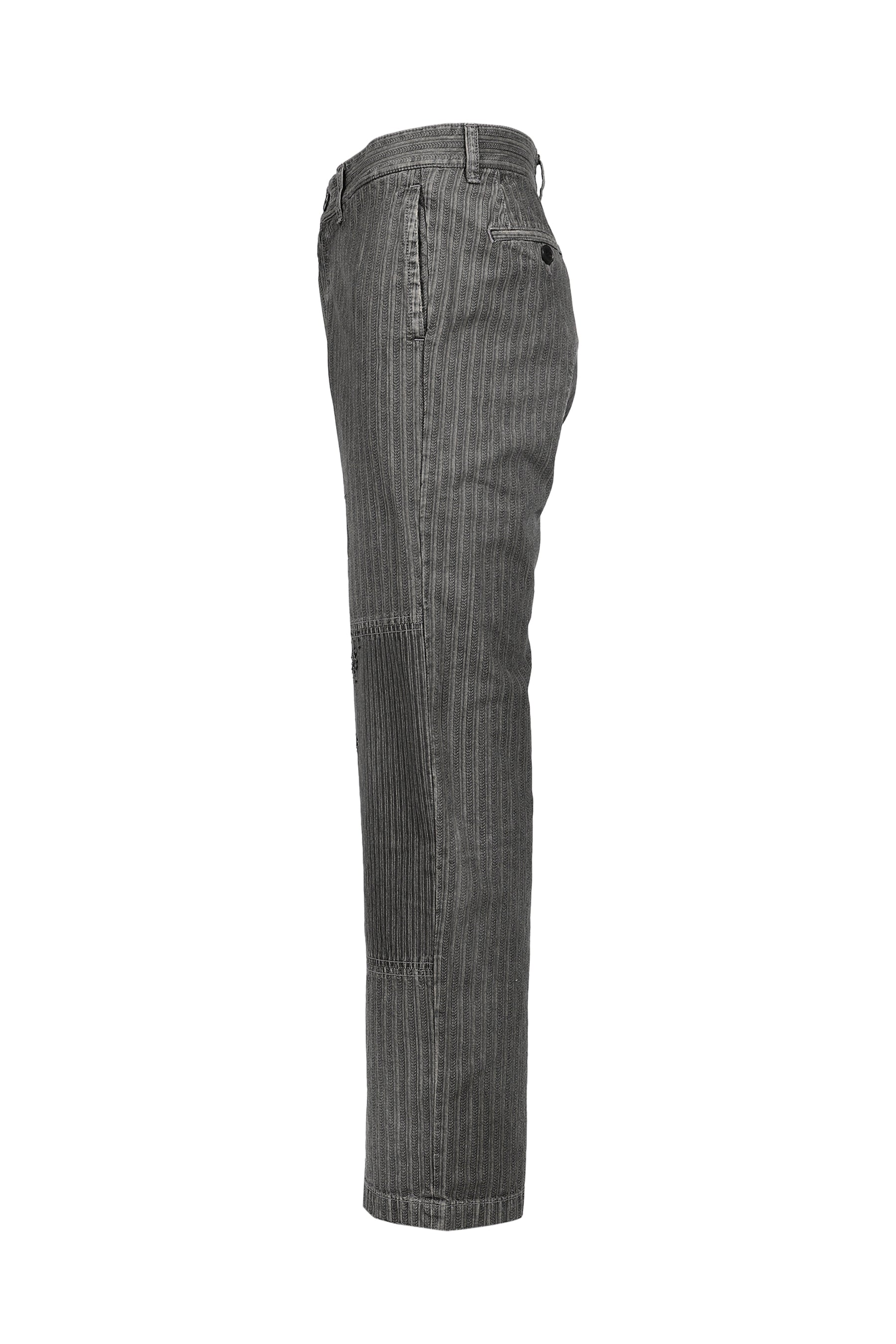 ANTIQUE WORK TROUSERS / PATCH WORK RAILROAD STRIPE