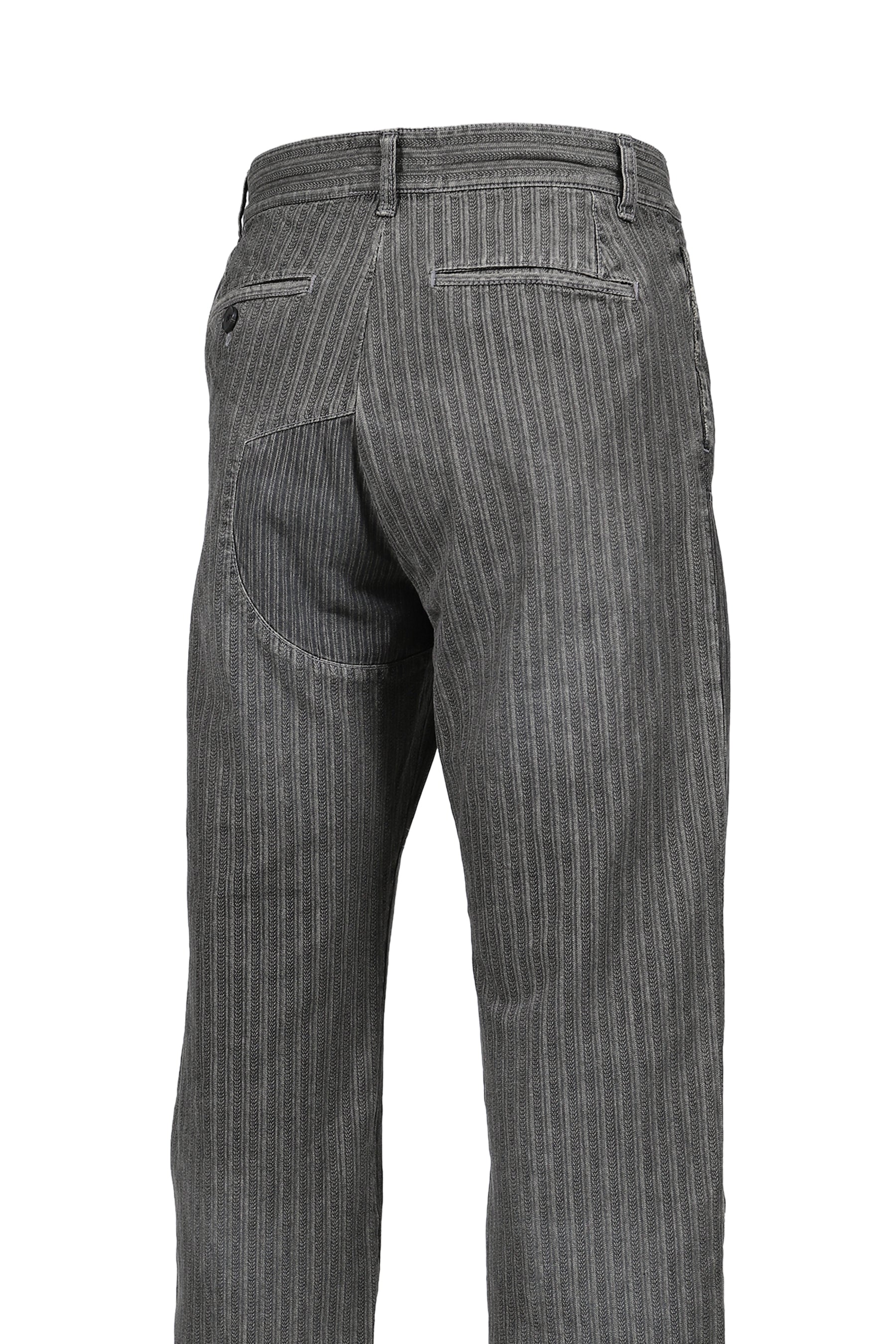 ANTIQUE WORK TROUSERS / PATCH WORK RAILROAD STRIPE