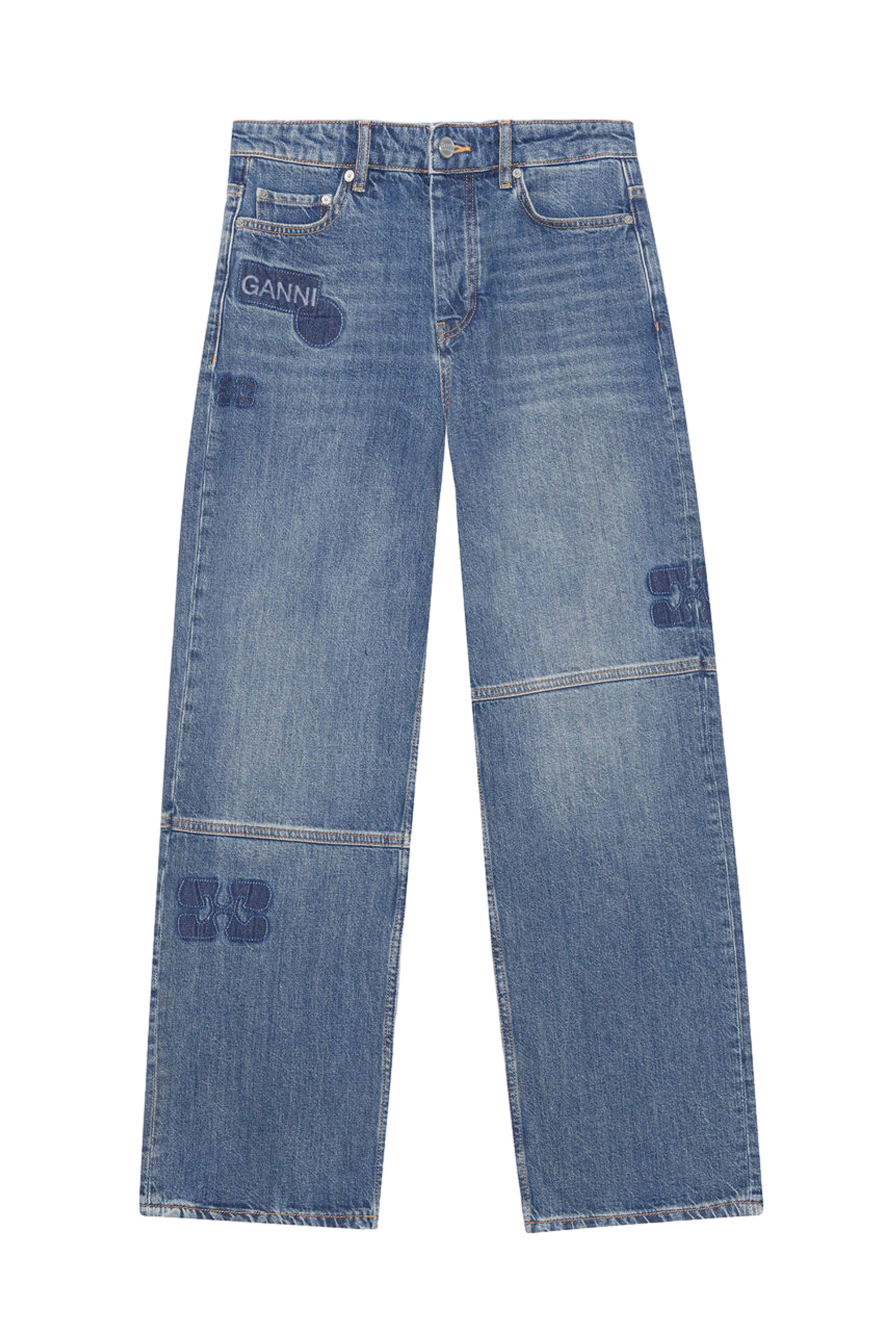 GANNI ガニー FW23 PATCH DENIM IZEY / BLU - NUBIAN