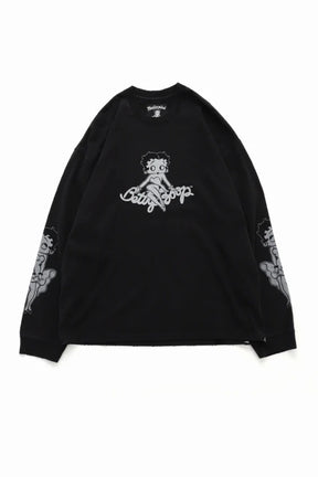 L/S TEE ( DAMEGED ) REGULAR FIT / MONOCHROME