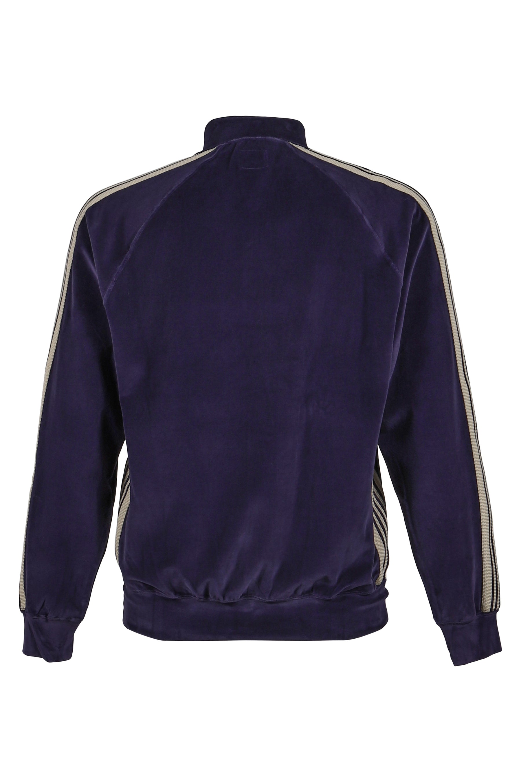 RIB COLLAR TRACK JACKET - C/PE VELOUR / NVY