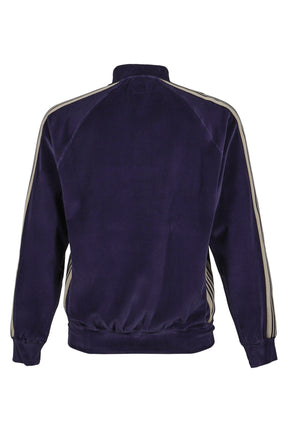 RIB COLLAR TRACK JACKET - C/PE VELOUR / NVY