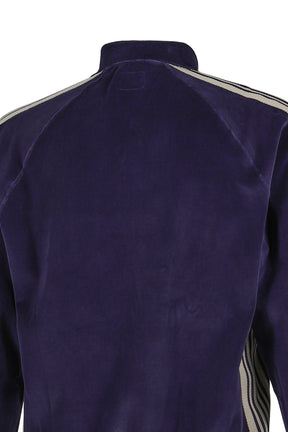 RIB COLLAR TRACK JACKET - C/PE VELOUR / NVY