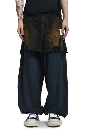 WAIST LAYERED JEANS / BLK