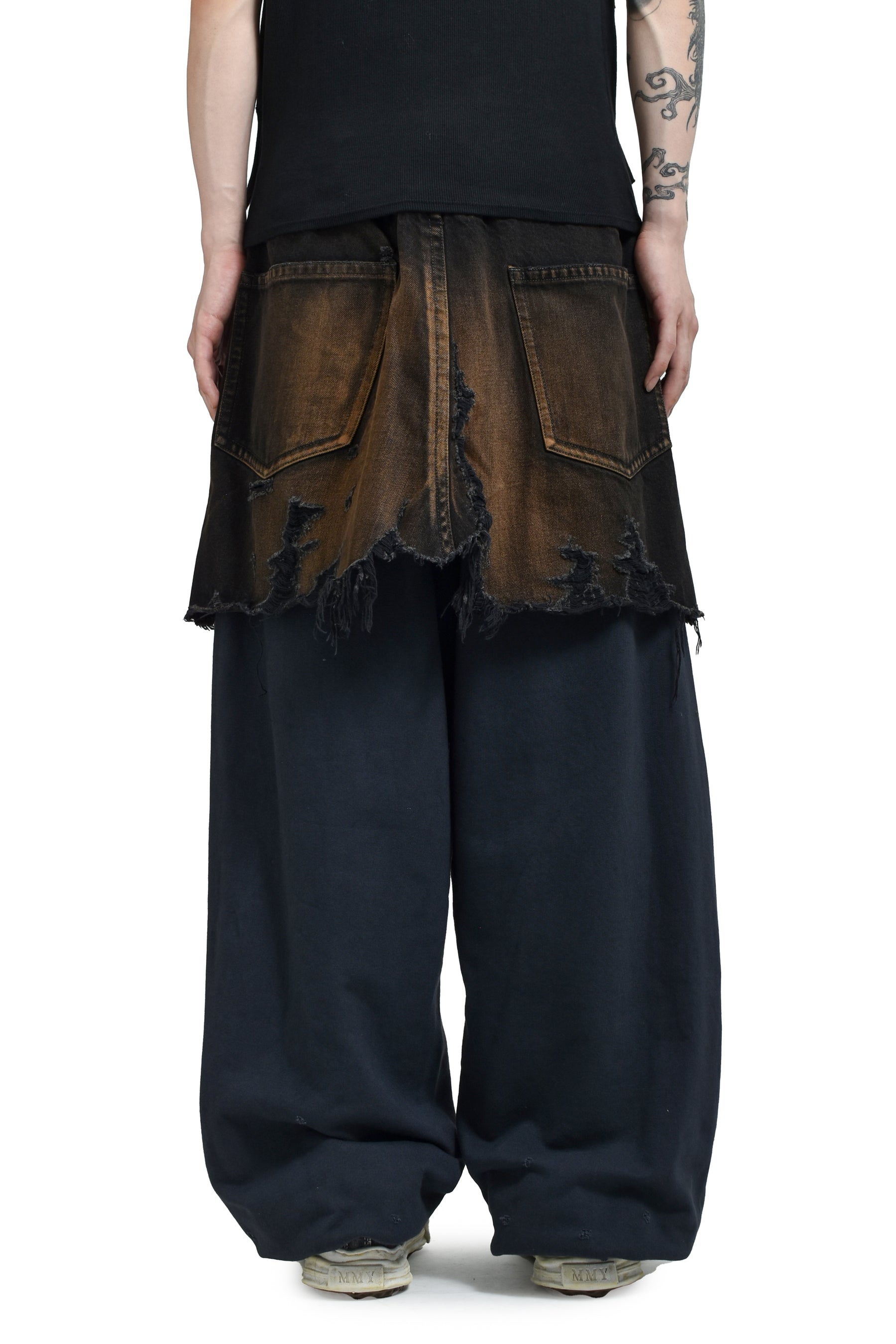 WAIST LAYERED JEANS / BLK