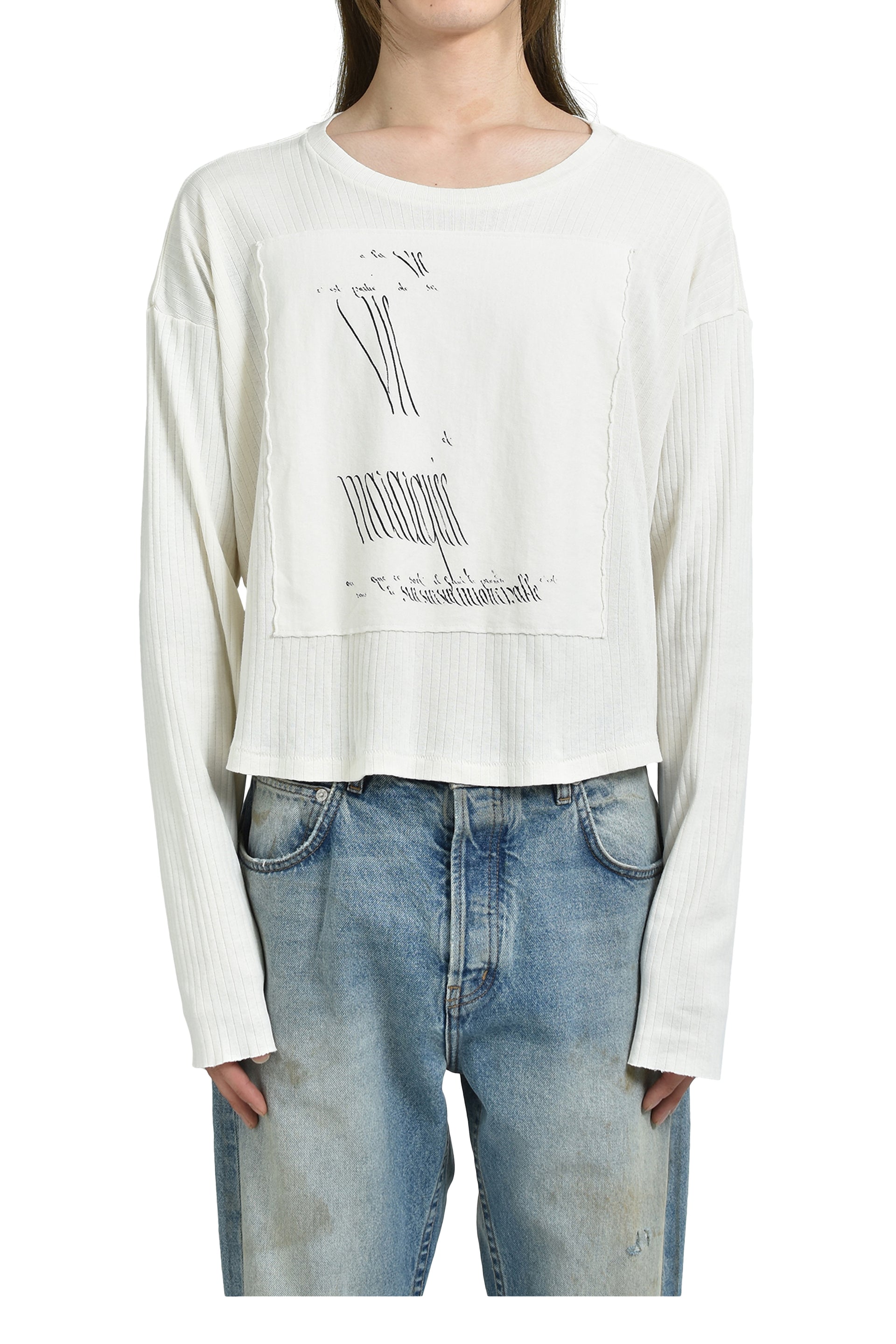 INNOCENT IN VAIN ASSEMBLAGE RIB LS T-SHIRT / FADED WHT