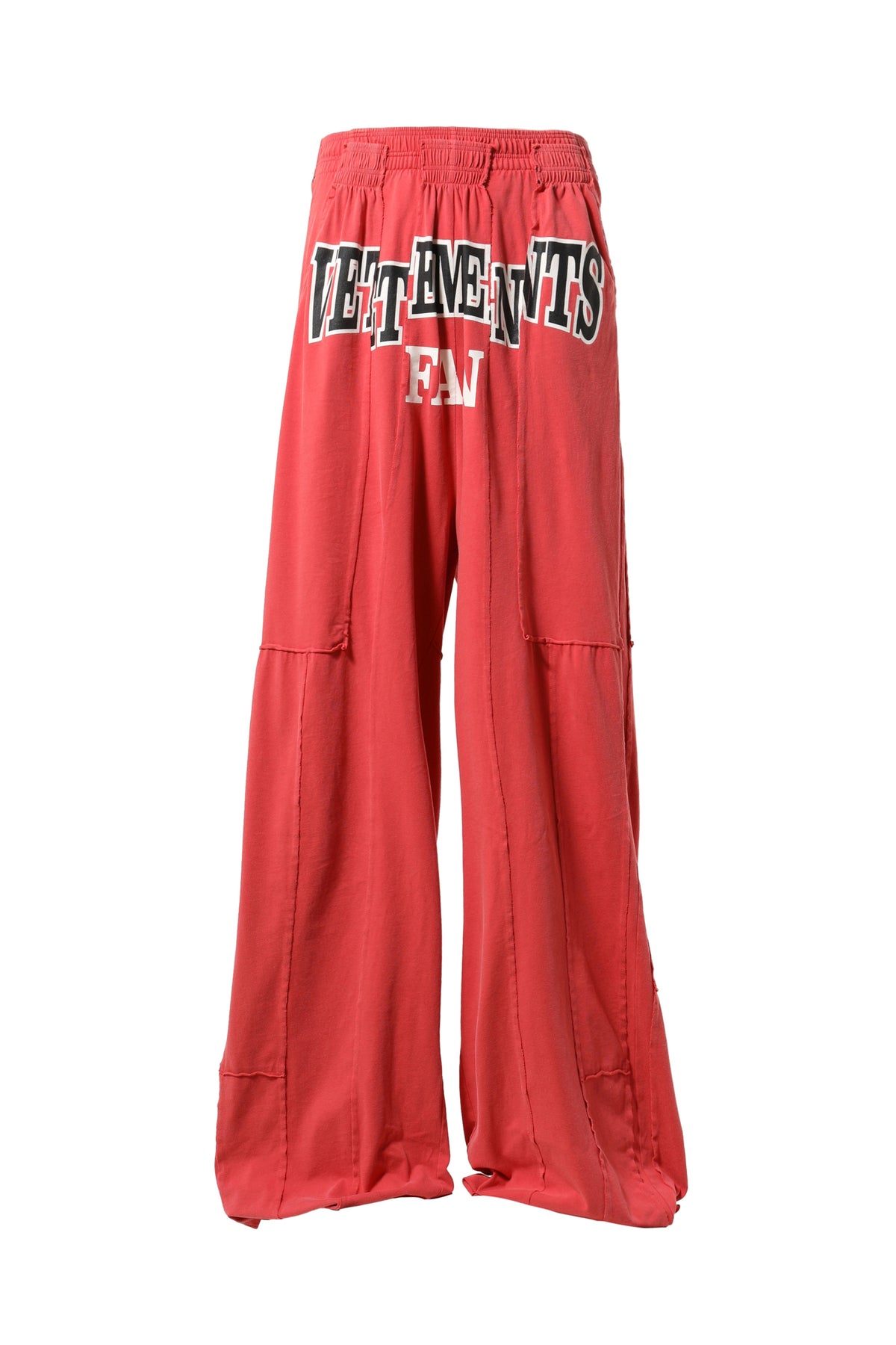 VETEMENTS FAN DECONSTRUCTED SWEATPANTS / WASHED RED