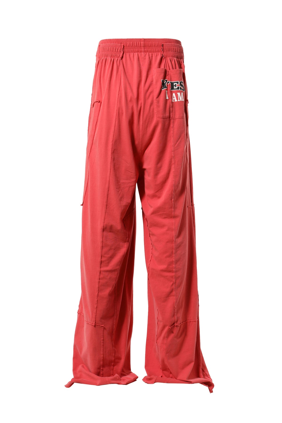 VETEMENTS FAN DECONSTRUCTED SWEATPANTS / WASHED RED