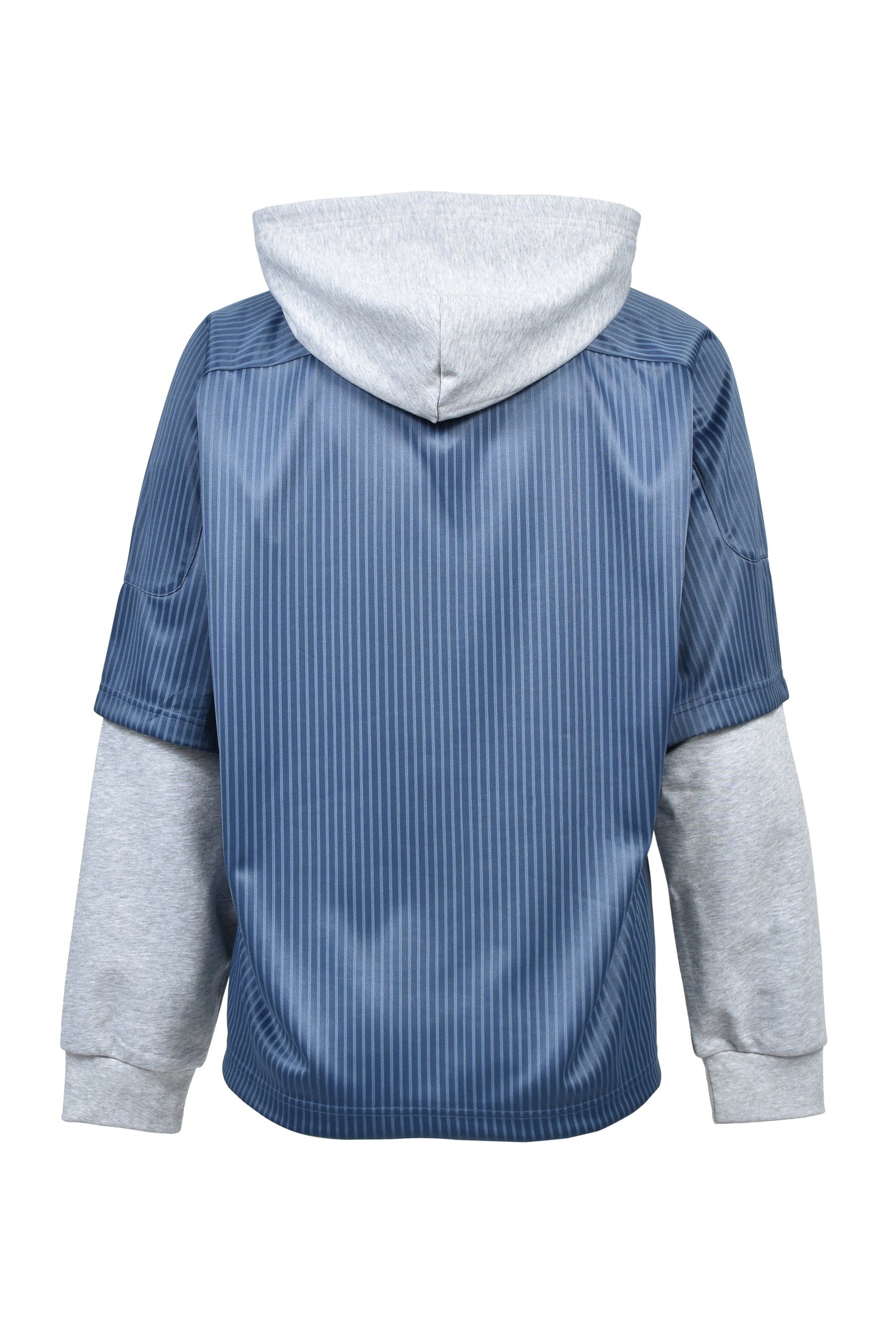 BH LOGO LAYERED GAME SHIRT HOODIE / GRY