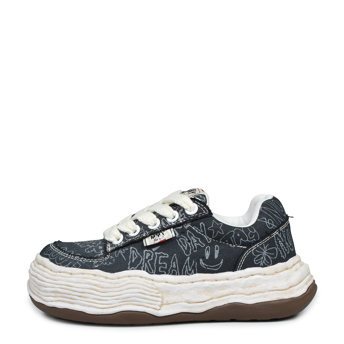Maison MIHARA YASUHIRO SS26 OLIVER GRAFFITI LOW CANVAS / BLK - NUBIAN
