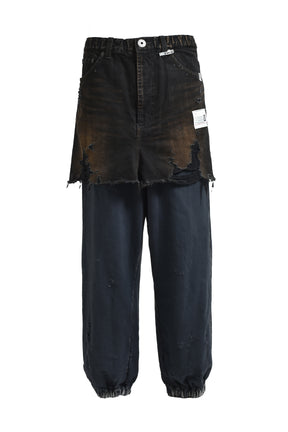 WAIST LAYERED JEANS / BLK