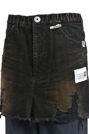 WAIST LAYERED JEANS / BLK