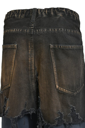 WAIST LAYERED JEANS / BLK