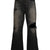 REPAIRED WIDE BOOTCUT JEANS / BLK