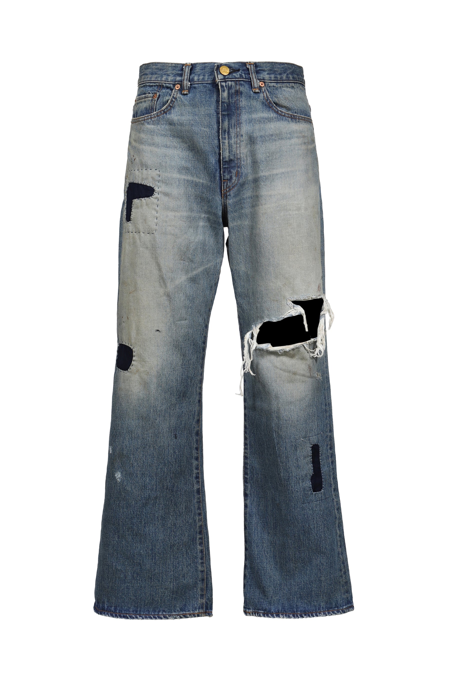 REPAIRED WIDE BOOTCUT JEANS / IND