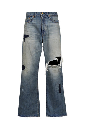 REPAIRED WIDE BOOTCUT JEANS / IND