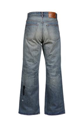 REPAIRED WIDE BOOTCUT JEANS / IND