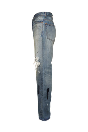 REPAIRED WIDE BOOTCUT JEANS / IND