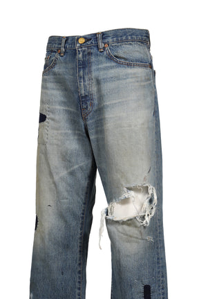 REPAIRED WIDE BOOTCUT JEANS / IND
