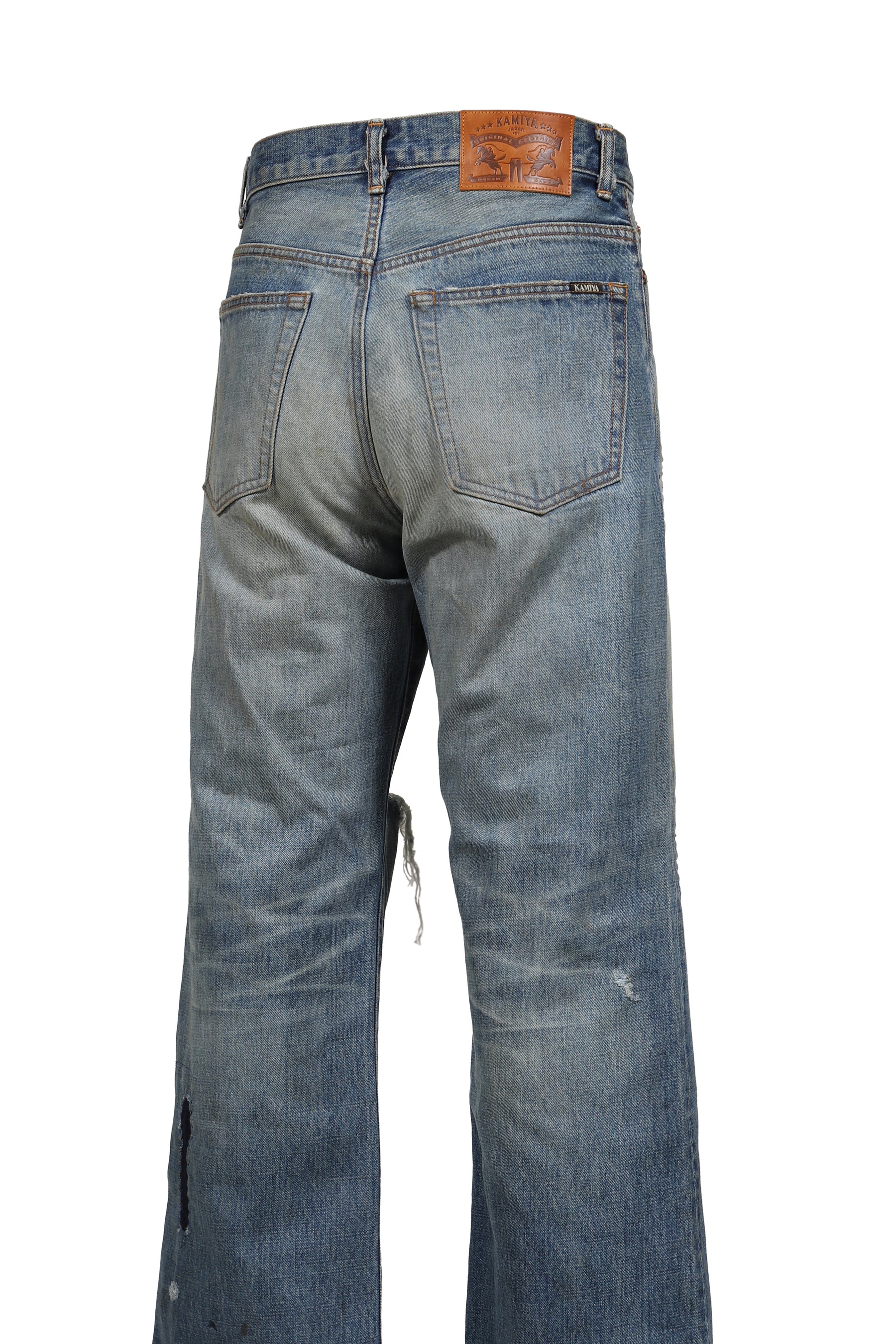 REPAIRED WIDE BOOTCUT JEANS / IND