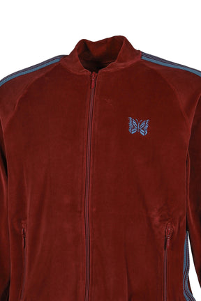 RIB COLLAR TRACK JACKET - C/PE VELOUR / BUR 