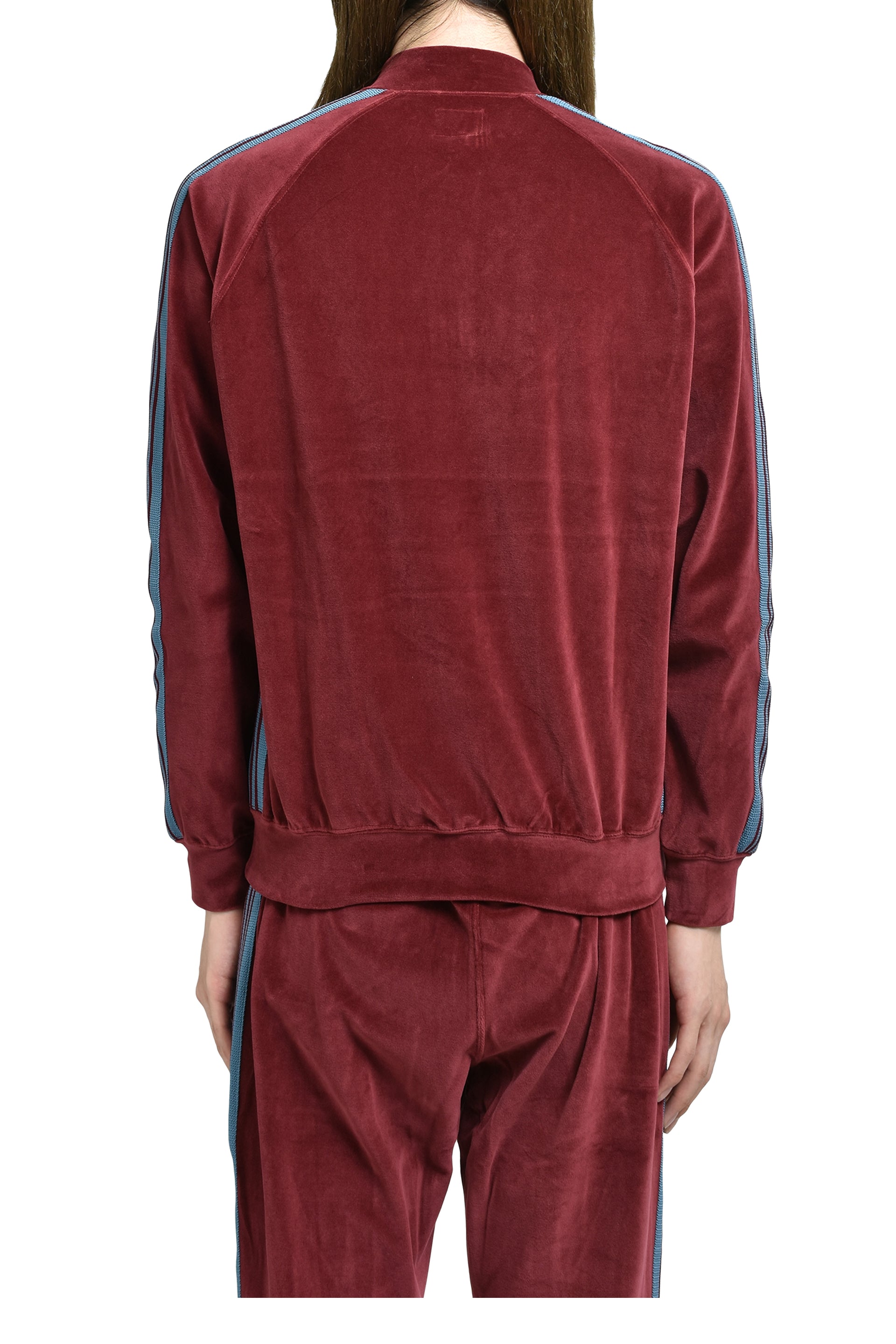RIB COLLAR TRACK JACKET - C/PE VELOUR / BUR