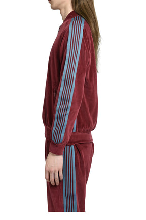 RIB COLLAR TRACK JACKET - C/PE VELOUR / BUR 
