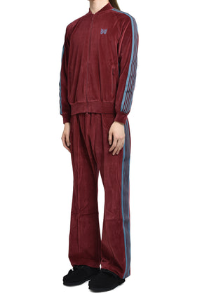 RIB COLLAR TRACK JACKET - C/PE VELOUR / BUR 